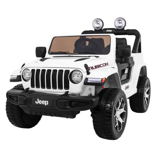 12V Powerfull 4×4 Licensed Jeep Wrangler Rubicon White | Remote control | Leather Seat