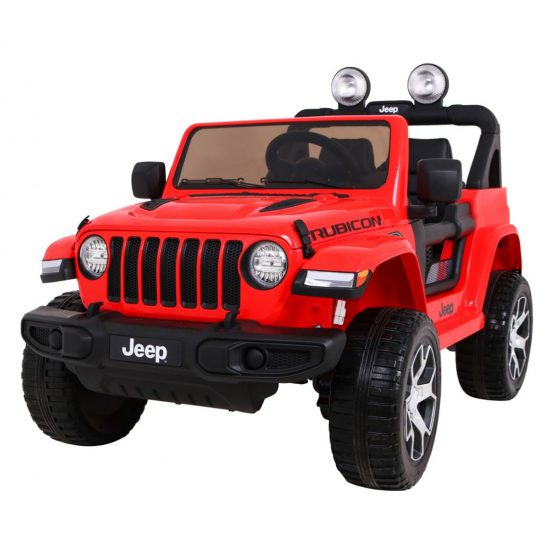 12V Powerful 4×4 Licensed Jeep Wrangler Rubicon Red| Remote control | Leather Seat